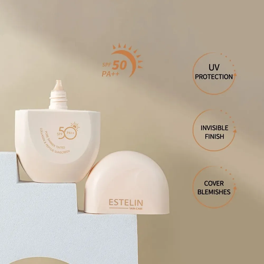 ضد آفتاب رنگی استلین SPF50  مدل Collagen & Peptide